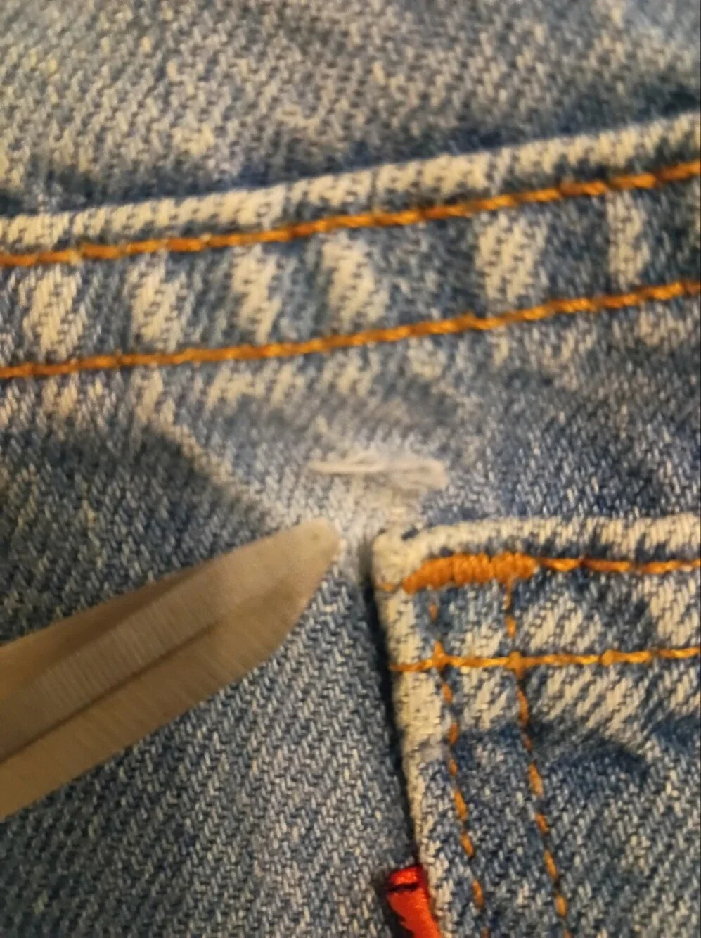 VTG Levi's 517 light blue straight-leg men's jeans Orange Tab Error Sz 34/31